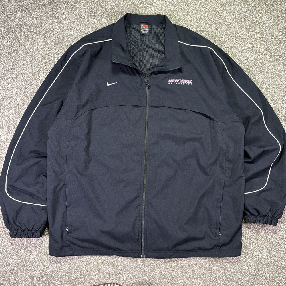 Vintage Nike Team New York University ZIPUP Track Jacket Y2K XXL